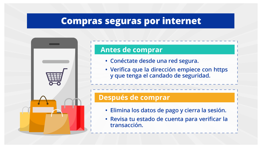 inforgrafia sobre  comrpas seguras por internet